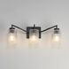 Rigata 3 Light 22.75 inch Black Bath Vanity Wall Light