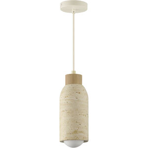 Pompeii 1 Light 4.75 inch Travertine and Oyster Single Pendant Ceiling Light