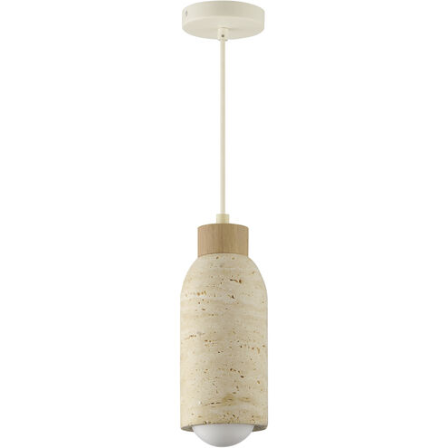 Pompeii 1 Light 4.75 inch Travertine and Oyster Single Pendant Ceiling Light