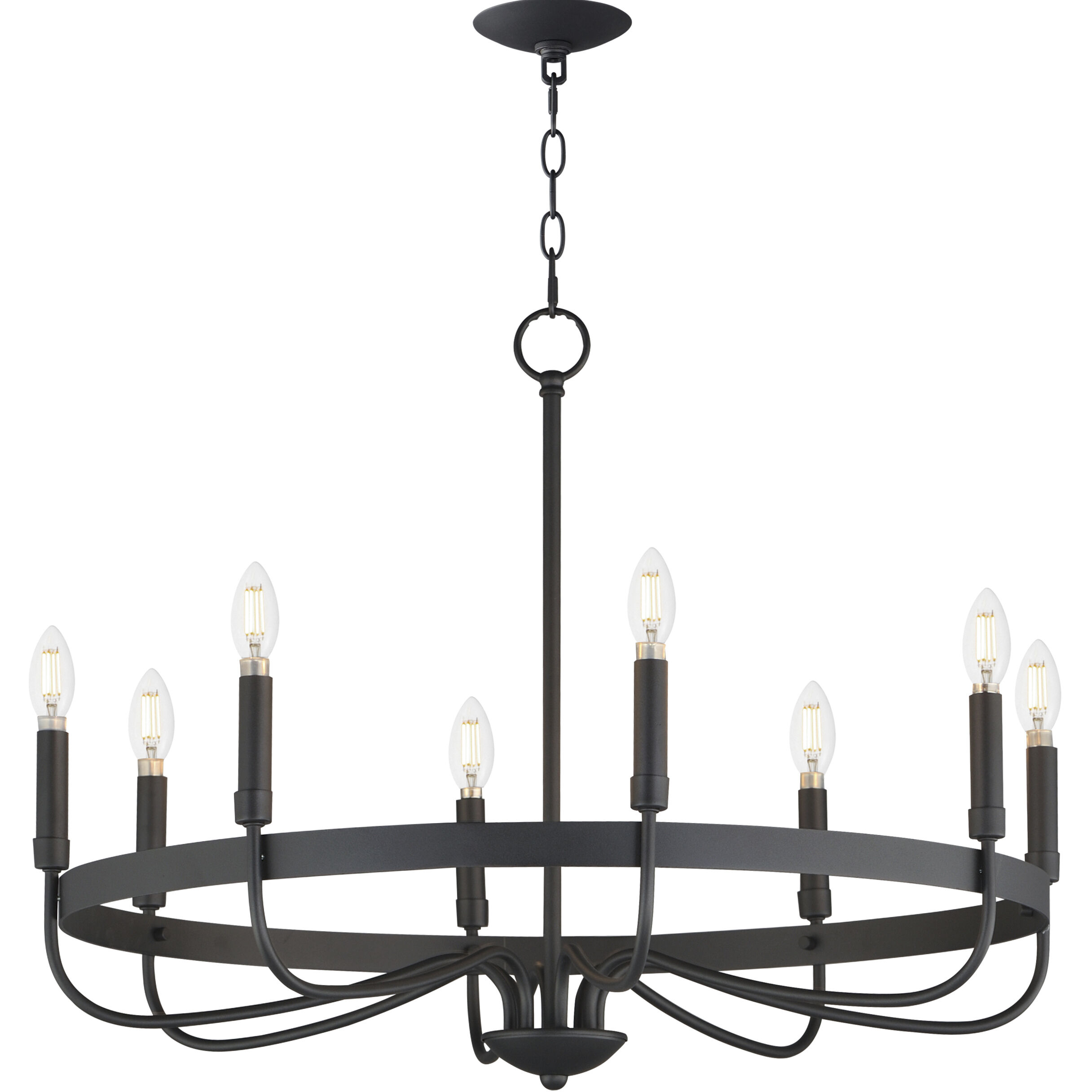 Frankie 8 Light 29 inch Black Single-Tier Chandelier Ceiling Light