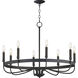 Frankie 8 Light 29 inch Black Single-Tier Chandelier Ceiling Light