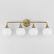 Neve 4 Light 31 inch Natural Aged Brass Bath Vanity Wall Light