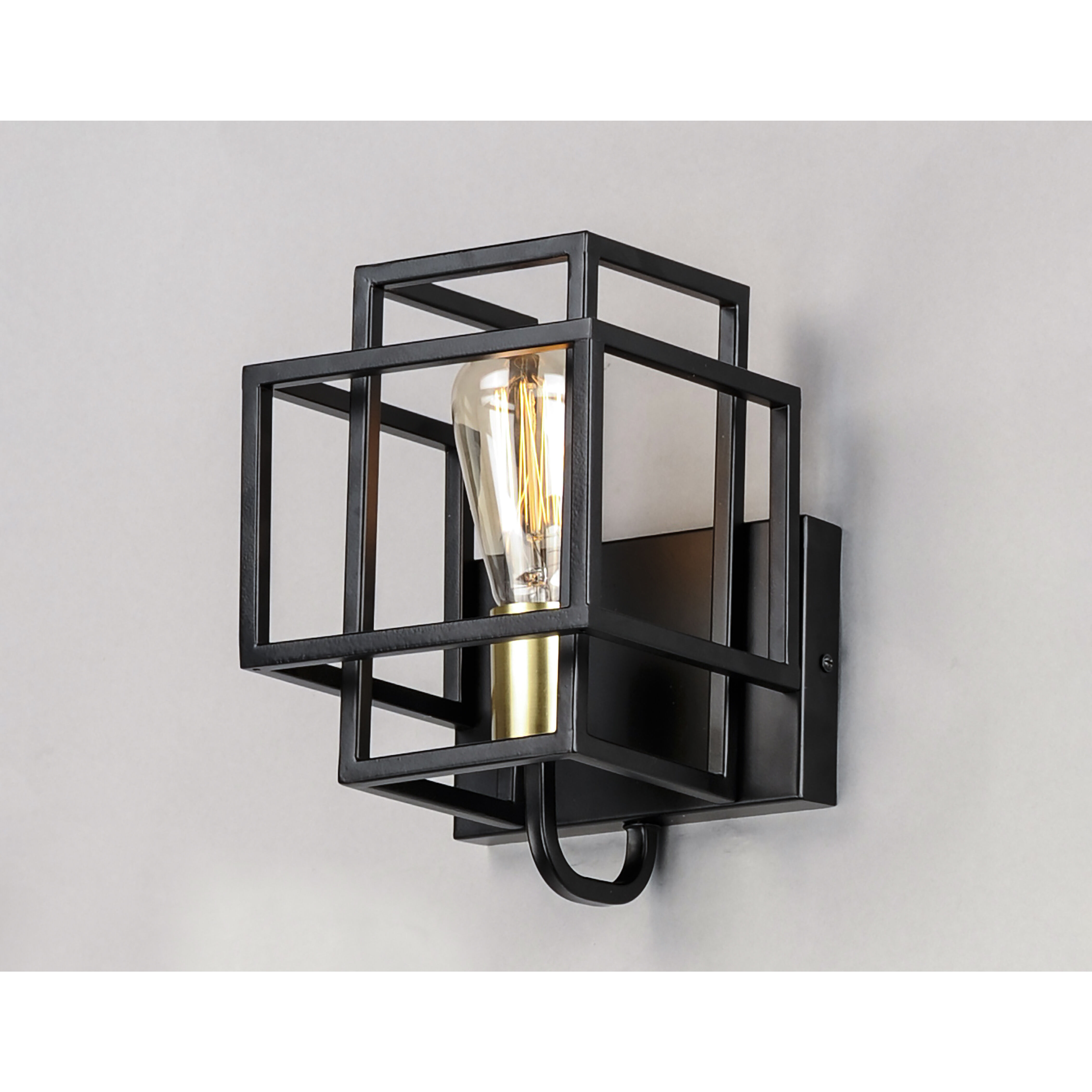 Liner 1 Light 7 inch Black/Satin Brass Wall Sconce Wall Light