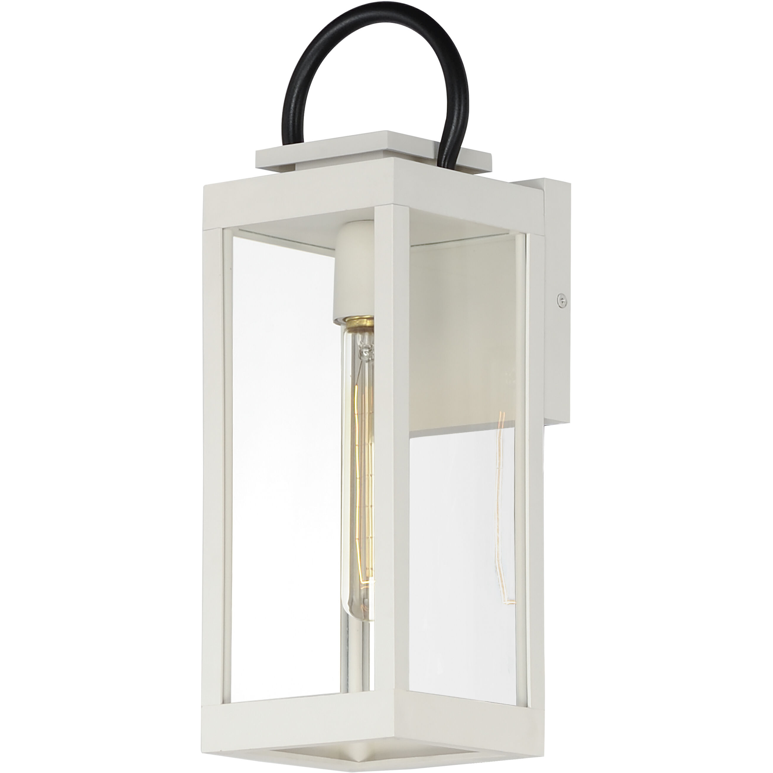 Nassau Vivex 1 Light 16 inch White and Black Outdoor Wall Mount in Clear
