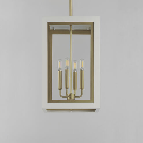 Neoclass 4 Light 12 inch White/Gold Outdoor Pendant
