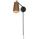 Scout LED 6 inch Weathered Wood and Tan Leather Wall Sconce Wall Light