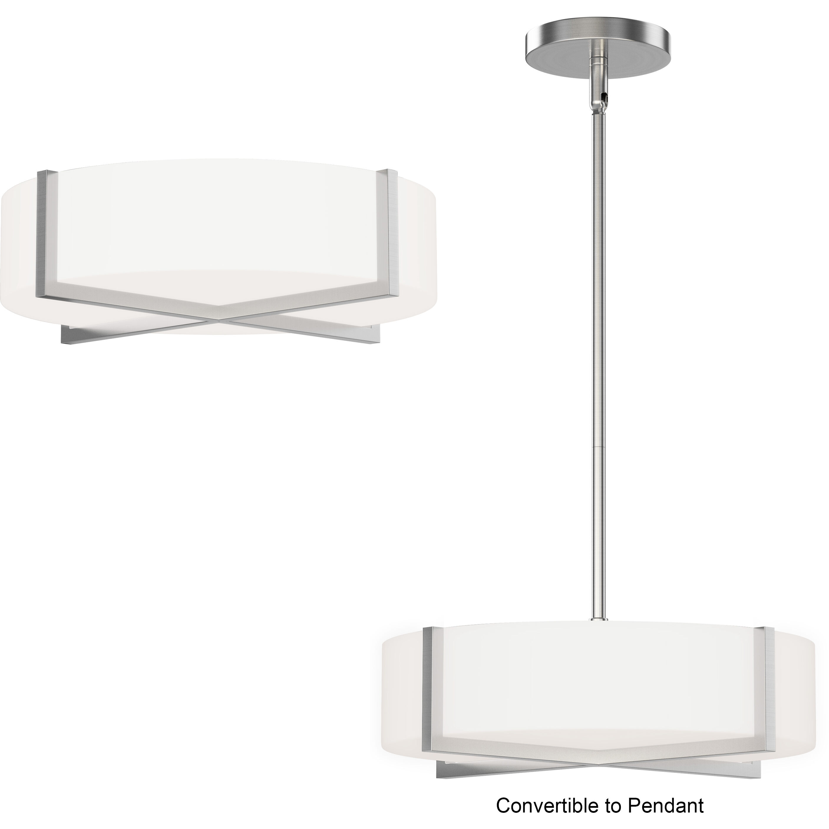 Dexter LED 13 inch Satin Nickel Single Pendant Ceiling Light