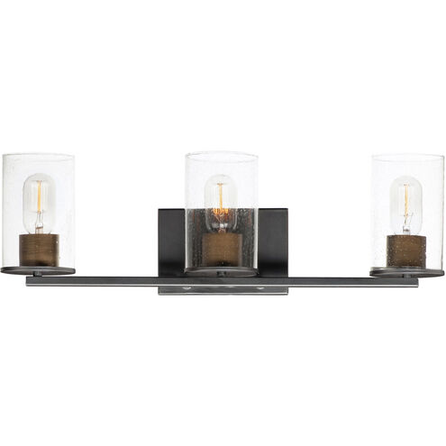 Sleek 3 Light 24 inch Antique Brass/Black Bath Vanity Wall Light