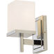 Tetra 1 Light 6 inch Polished Chrome Bath Vanity Wall Light in Satin White