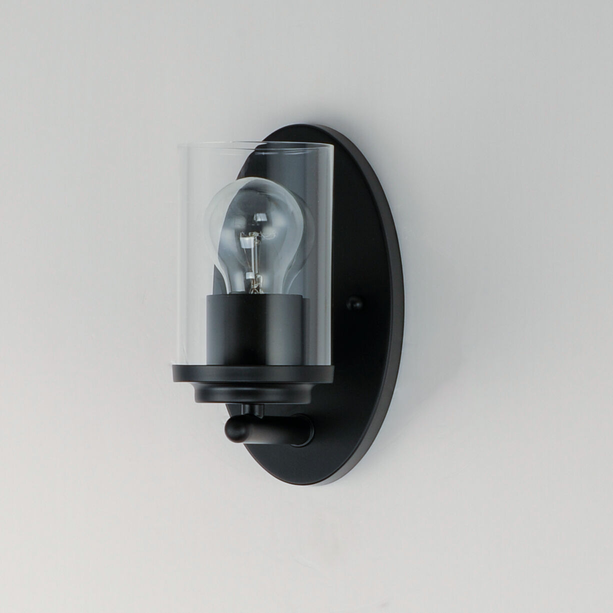 Corona 1 Light 5 inch Black Bath Vanity Wall Light in Clear