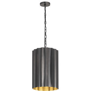 Allegra 1 Light 12.25 inch Gunmetal and Gold Single Pendant Ceiling Light