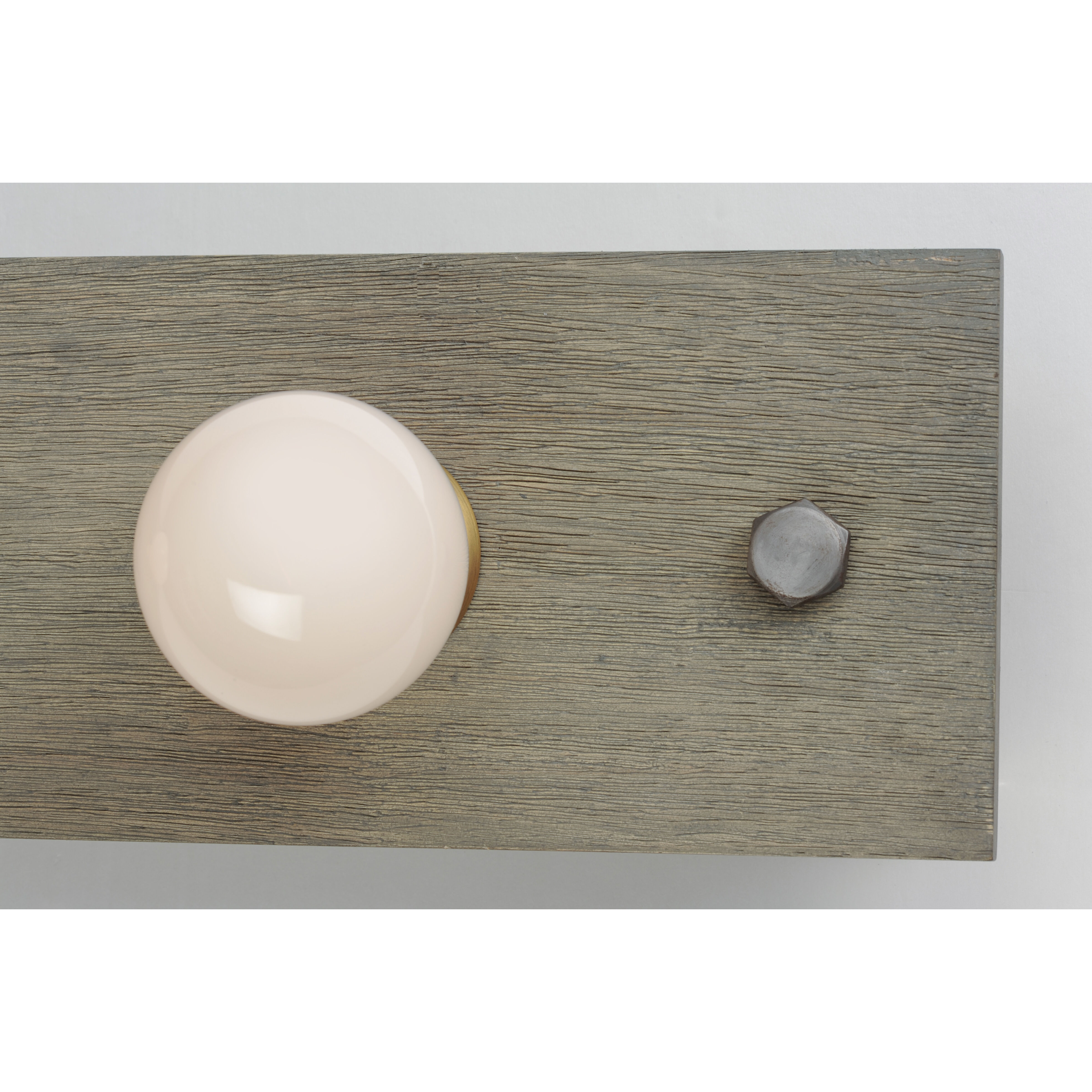 Plank 3 Light 30 inch Weathered Wood/Antique Brass Vanity Light Wall Light