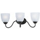 Stefan 3 Light 21.5 inch Black Bath Vanity Wall Light