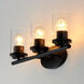 Corona 3 Light 19 inch Black Bath Vanity Wall Light in Clear