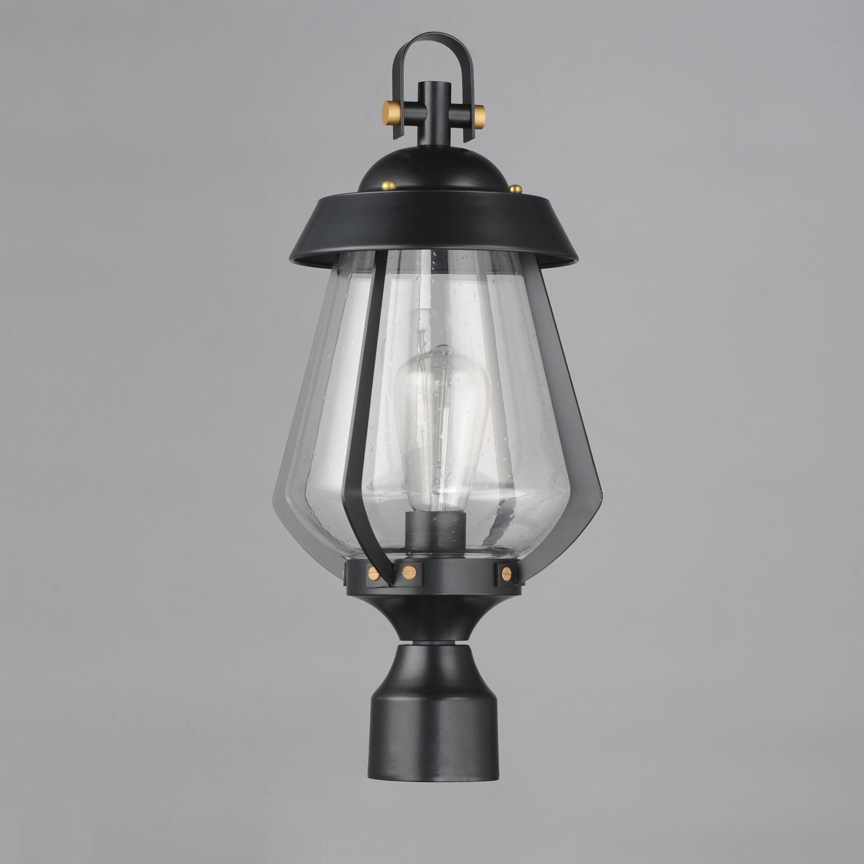 Mariner 1 Light 19.75 inch Black with Antique Brass Outdoor Pole/Post Mount, Pier/Post Mount