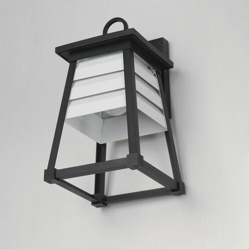 Shutters 1 Light 14 inch Black Outdoor Wall Mount in White