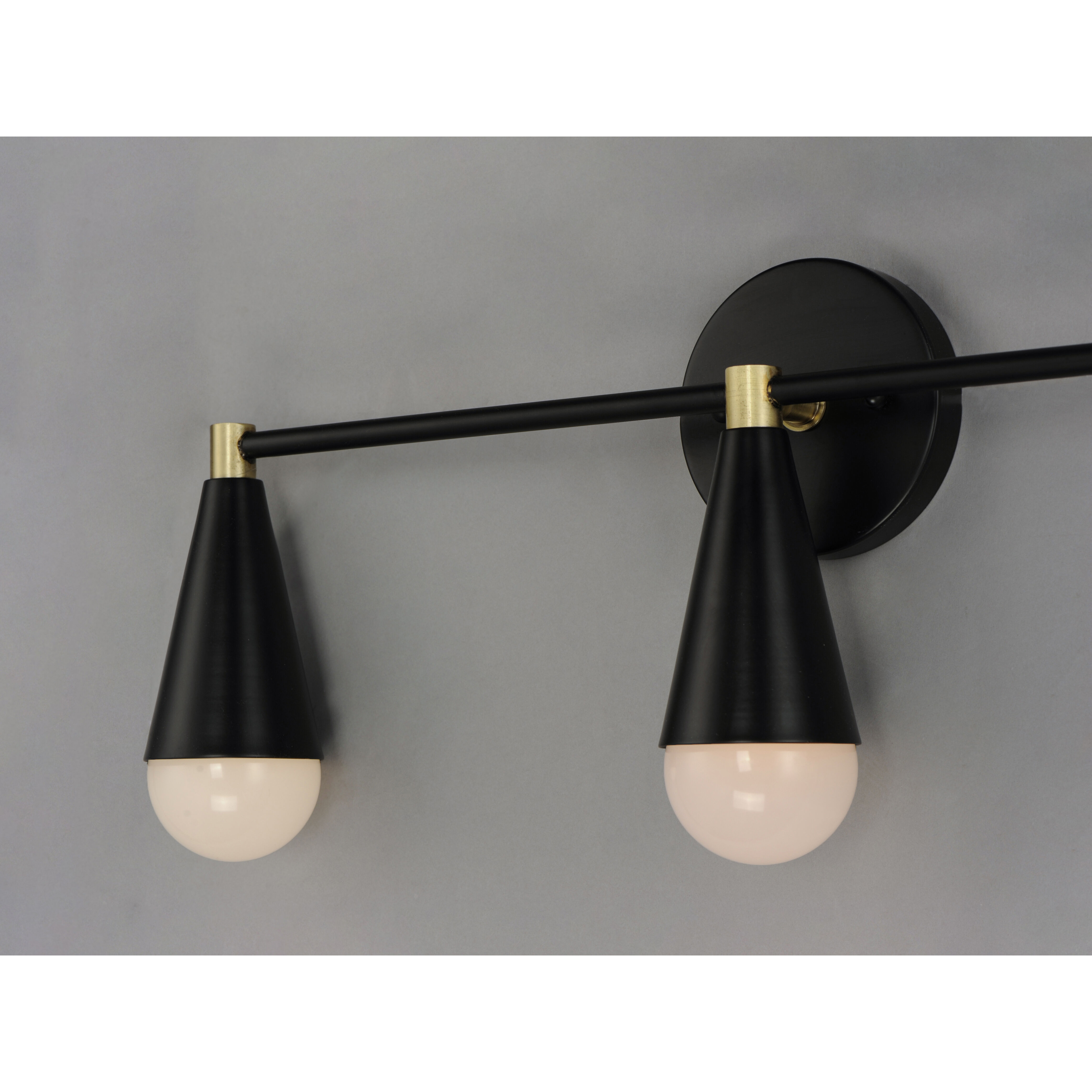 Lovell 3 Light 24 inch Black/Satin Brass Bath Vanity Wall Light in Bulb Not Included