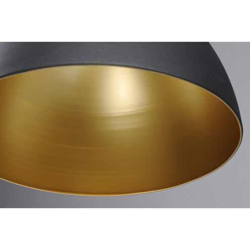 Cora 1 Light 20 inch Black/Gold Single Pendant Ceiling Light in Black and Gold
