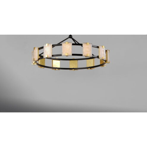 Radiant LED 35 inch Black/Gold Leaf Chandelier Ceiling Light