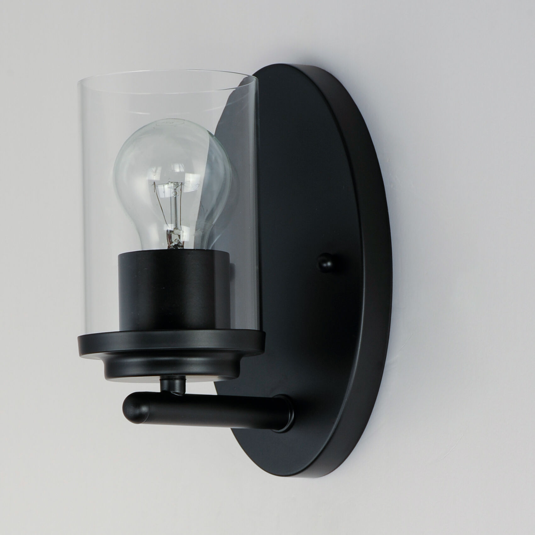 Corona 1 Light 5 inch Black Bath Vanity Wall Light in Clear