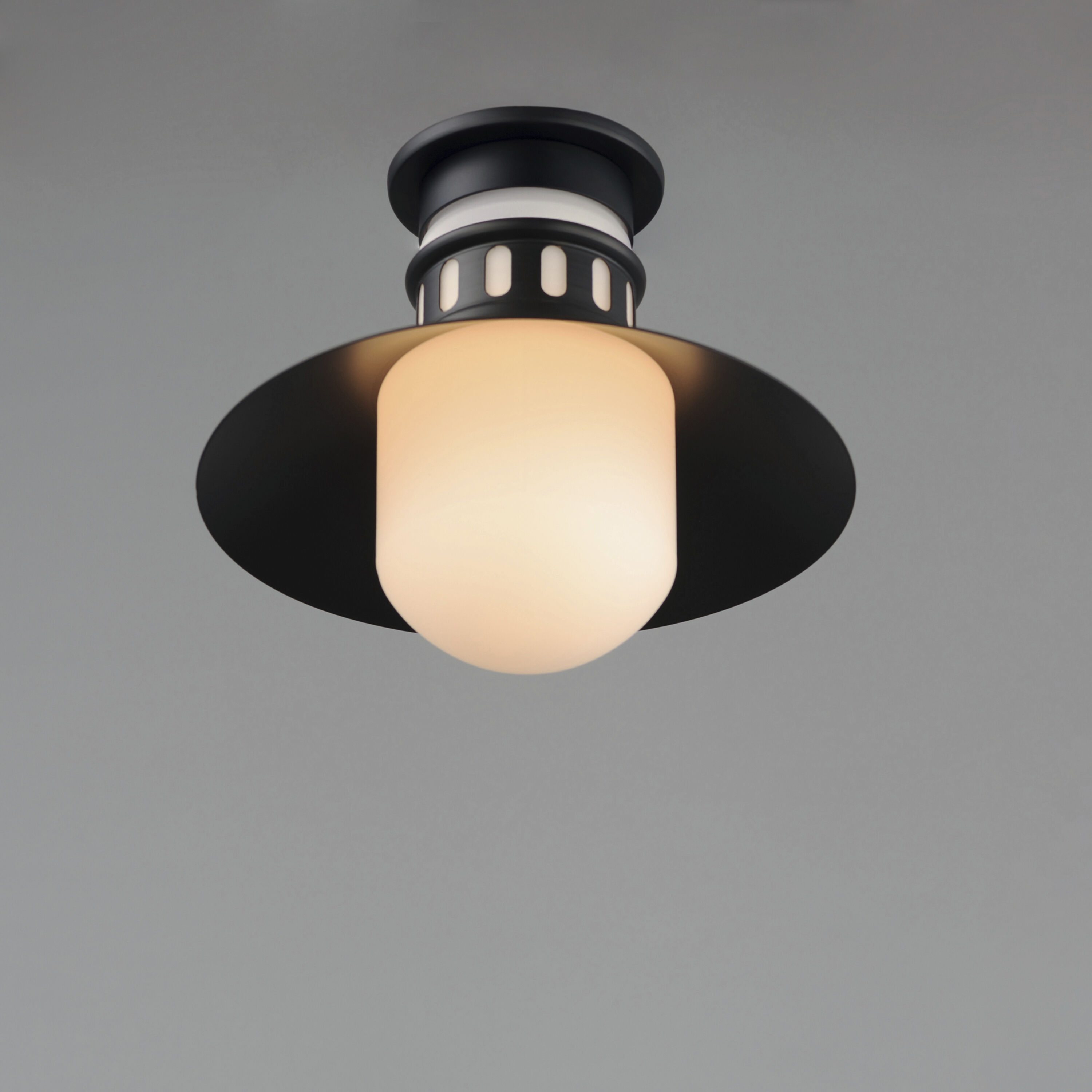Admiralty 1 Light 12 inch Black Outdoor Flush Mount