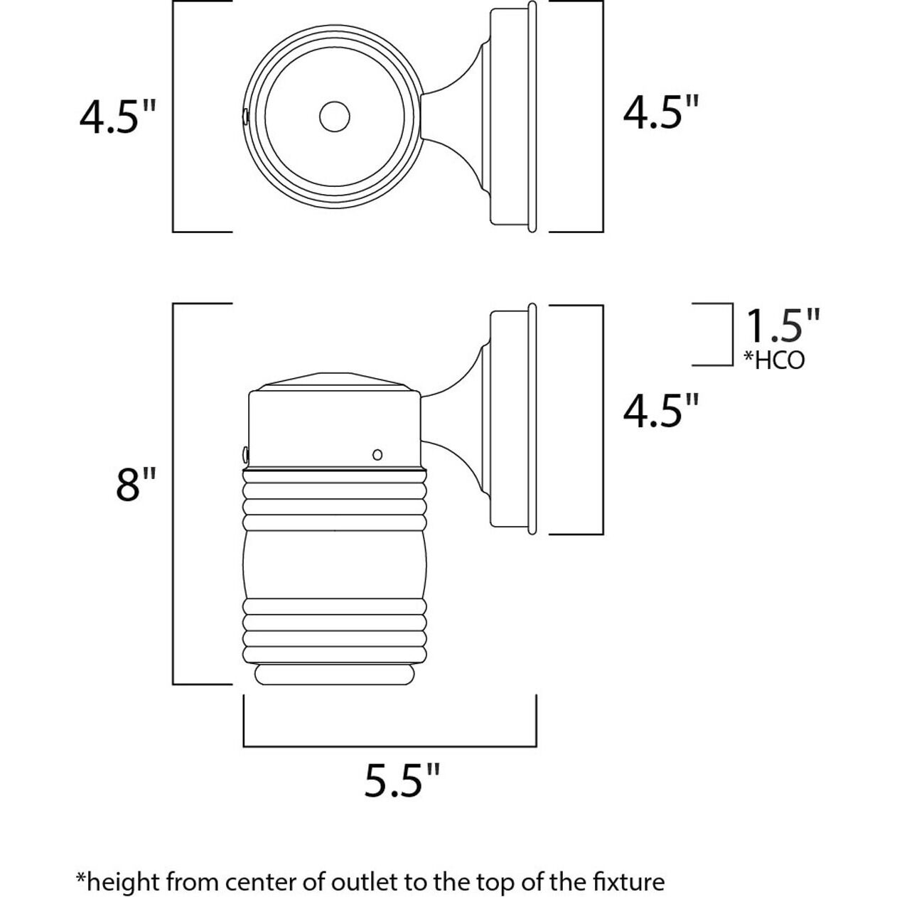 Side Door 1 Light 8 inch Black Outdoor Wall Mount