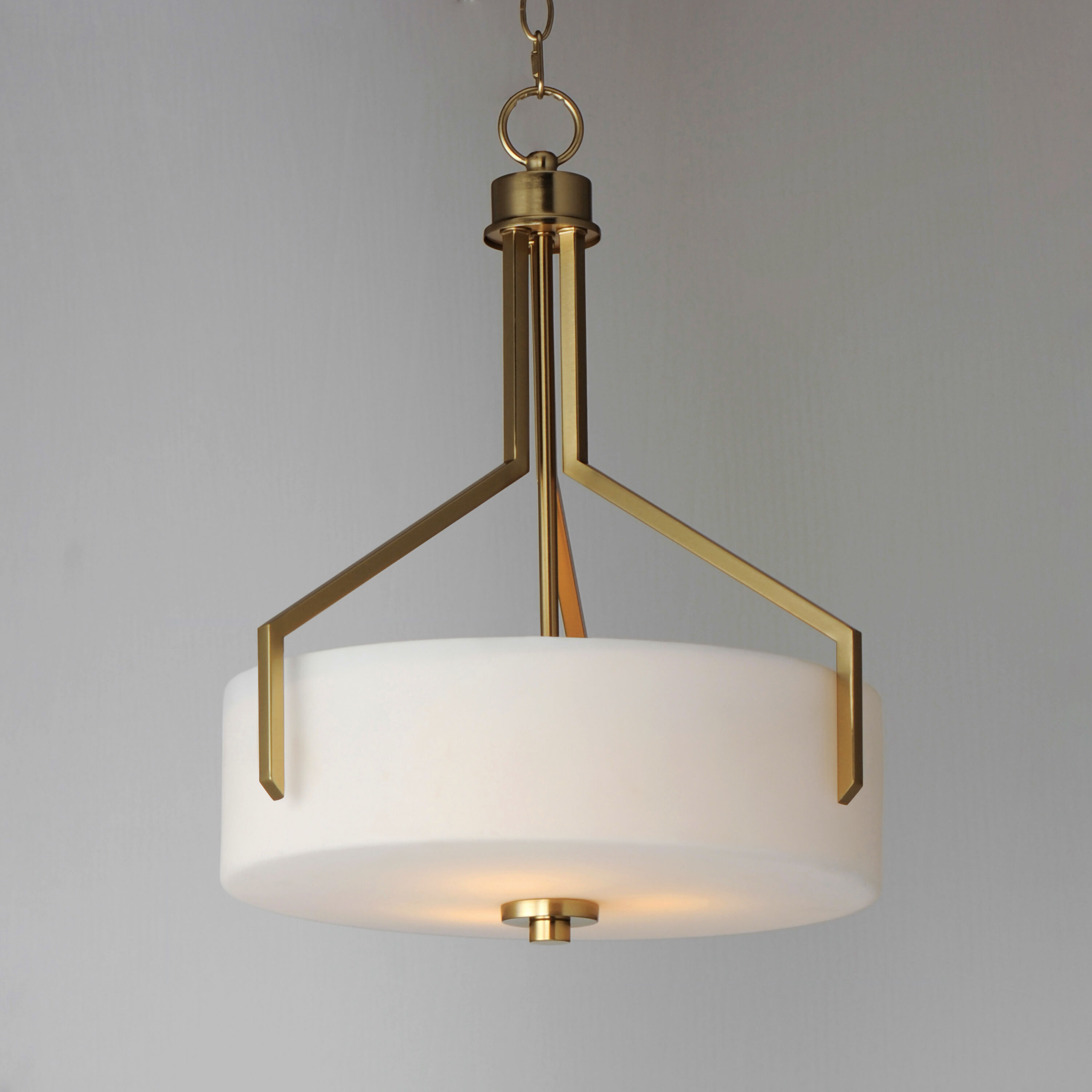 Dart 3 Light 16.75 inch Satin Brass Entry Foyer Pendant Ceiling Light