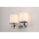 Tetra 2 Light 14 inch Polished Chrome Bath Vanity Wall Light in Satin White