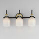Milk 3 Light 22 inch Satin Brass Bath Vanity Wall Light in Black and Satin Brass