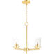 Corona 3 Light 17 inch Satin Brass Single-Tier Chandelier Ceiling Light in Clear
