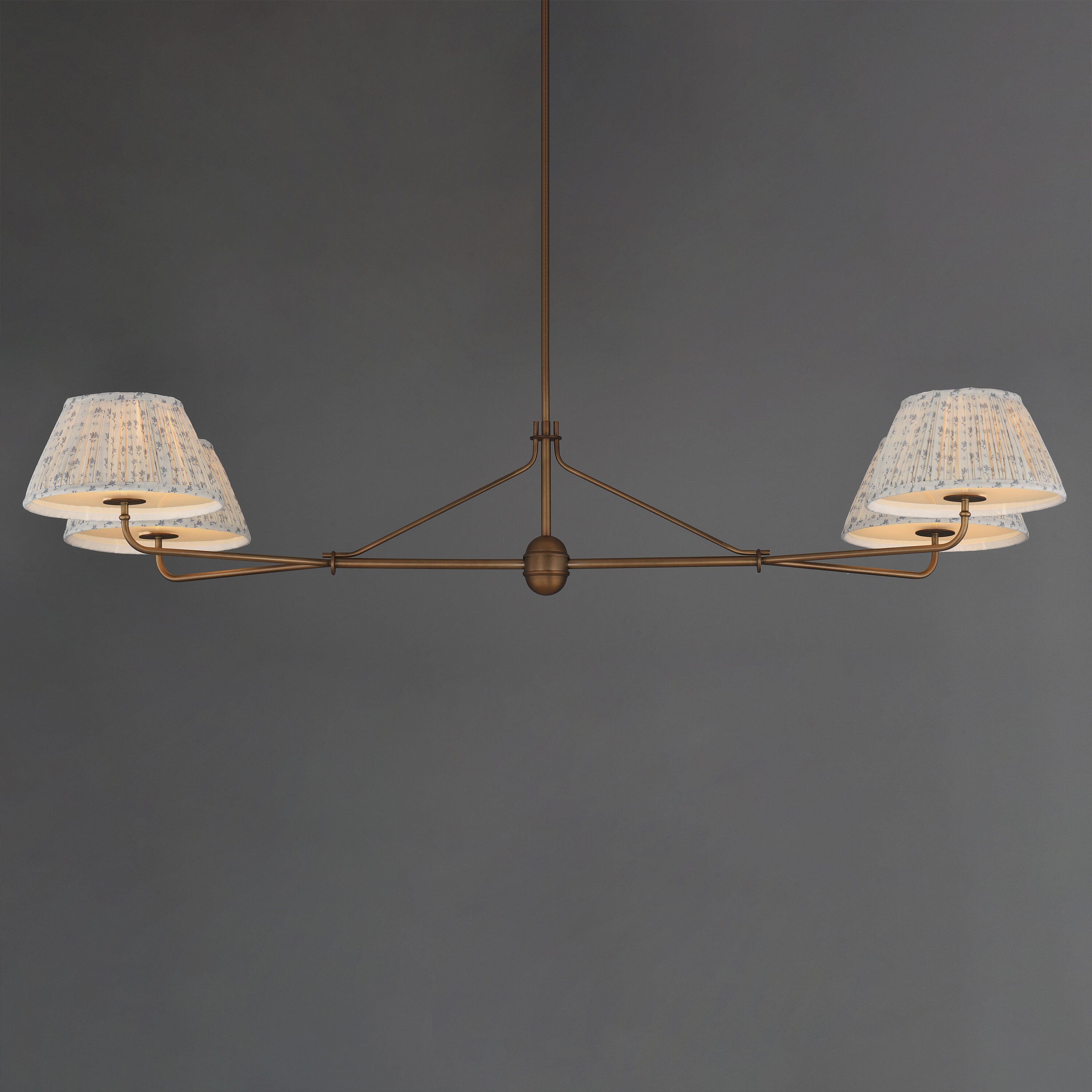 Dunbridge 4 Light 62 inch Weathered Brass Linear Pendant Ceiling Light