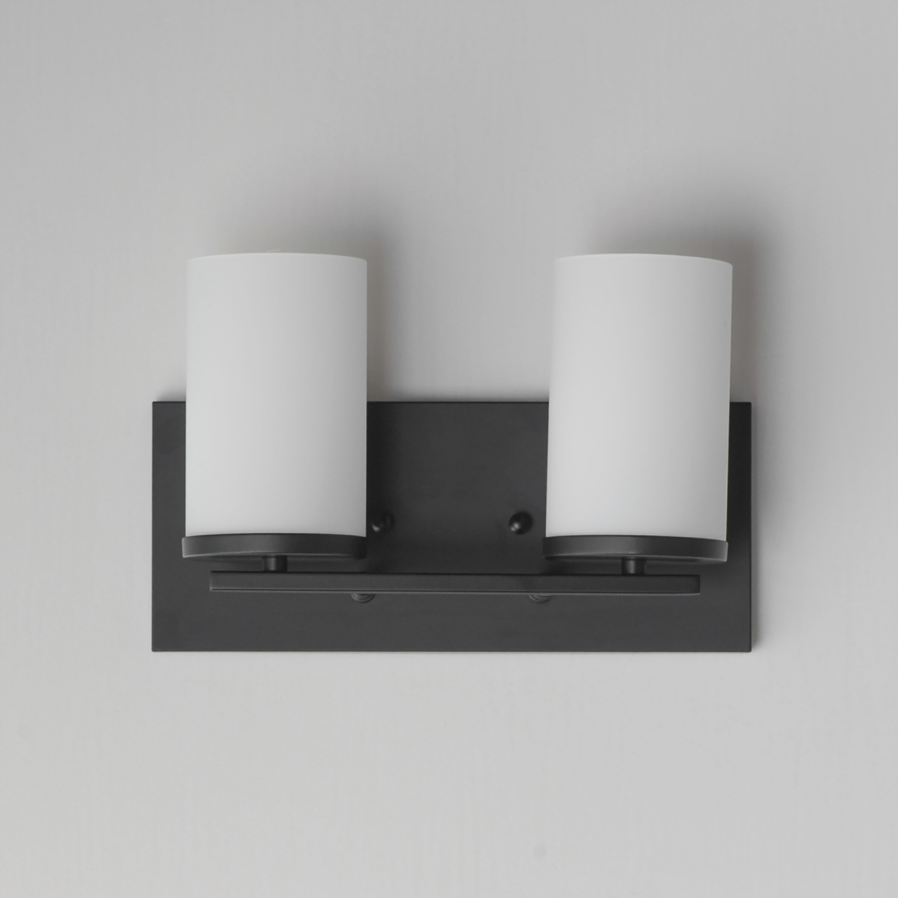 Lateral 2 Light 12 inch Black Bath Vanity Wall Light in Satin White