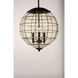 Heirloom 3 Light 16 inch Black and Burnished Brass Multi-Light Pendant Ceiling Light