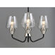 Goblet 3 Light 19 inch Black and Satin Nickel Mini Chandelier Ceiling Light