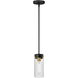 Pinn 1 Light 5 inch Black and Satin Brass Mini Pendant Ceiling Light