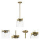 Scoop 1 Light 8 inch Natural Aged Brass Single Pendant Ceiling Light in Clear