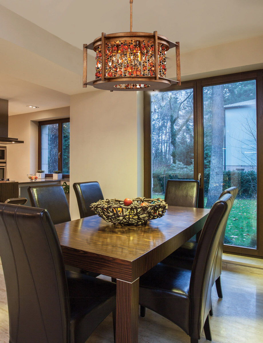 Trinket 3 Light 13.5 inch Chestnut Flush Mount Ceiling Light