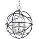 Orbit 3 Light 12 inch Anthracite and Polished Nickel Single Pendant Ceiling Light