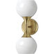 Neve 2 Light 6 inch Natural Aged Brass Wall Sconce Wall Light