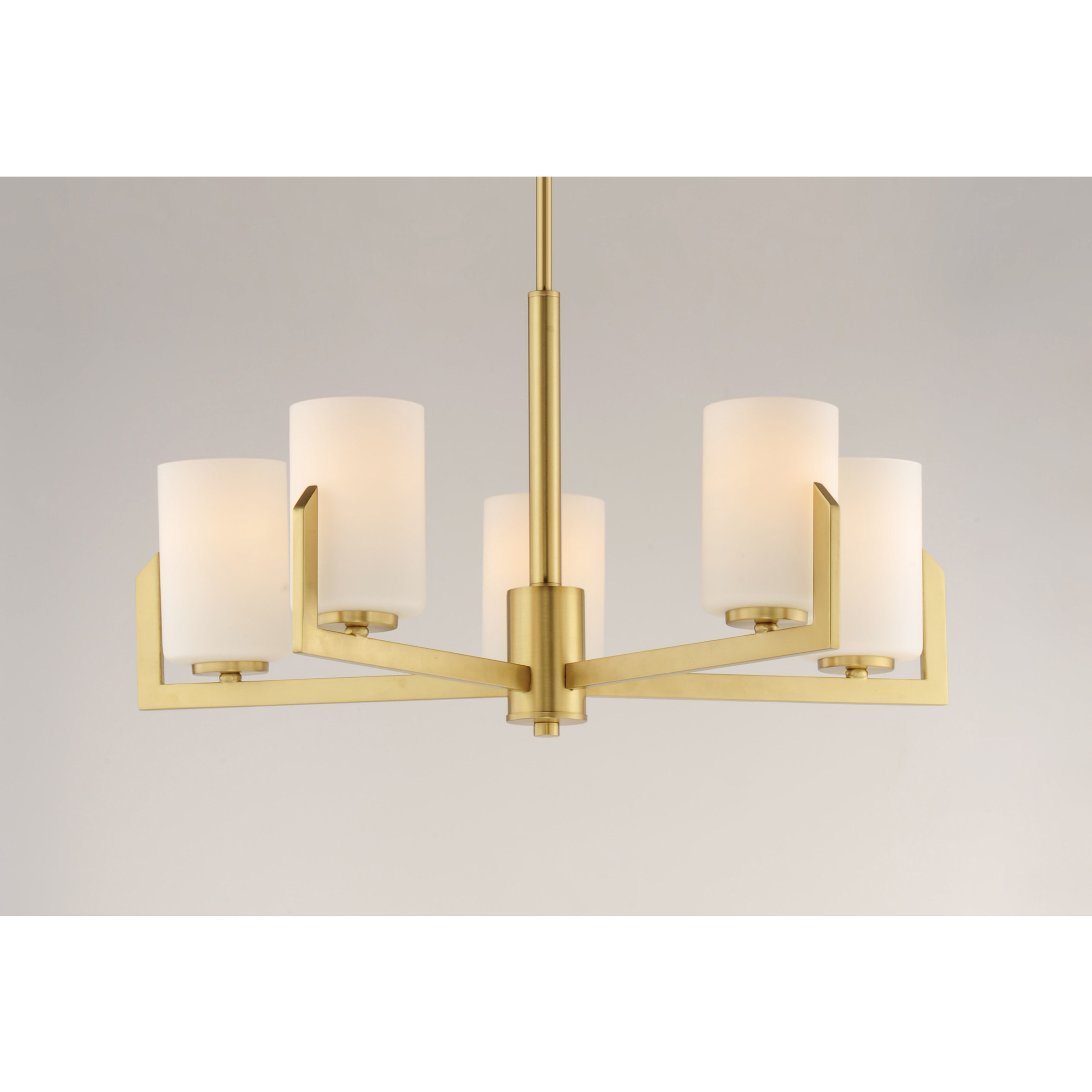 Dart 5 Light 26 inch Satin Brass Chandelier Ceiling Light