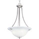Malaga 3 Light 16 inch Satin Nickel Invert Bowl Pendant Ceiling Light in Marble