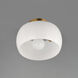 Glazed 1 Light 11 inch White and Natural Aged Brass Flush Mount Ceiling Light