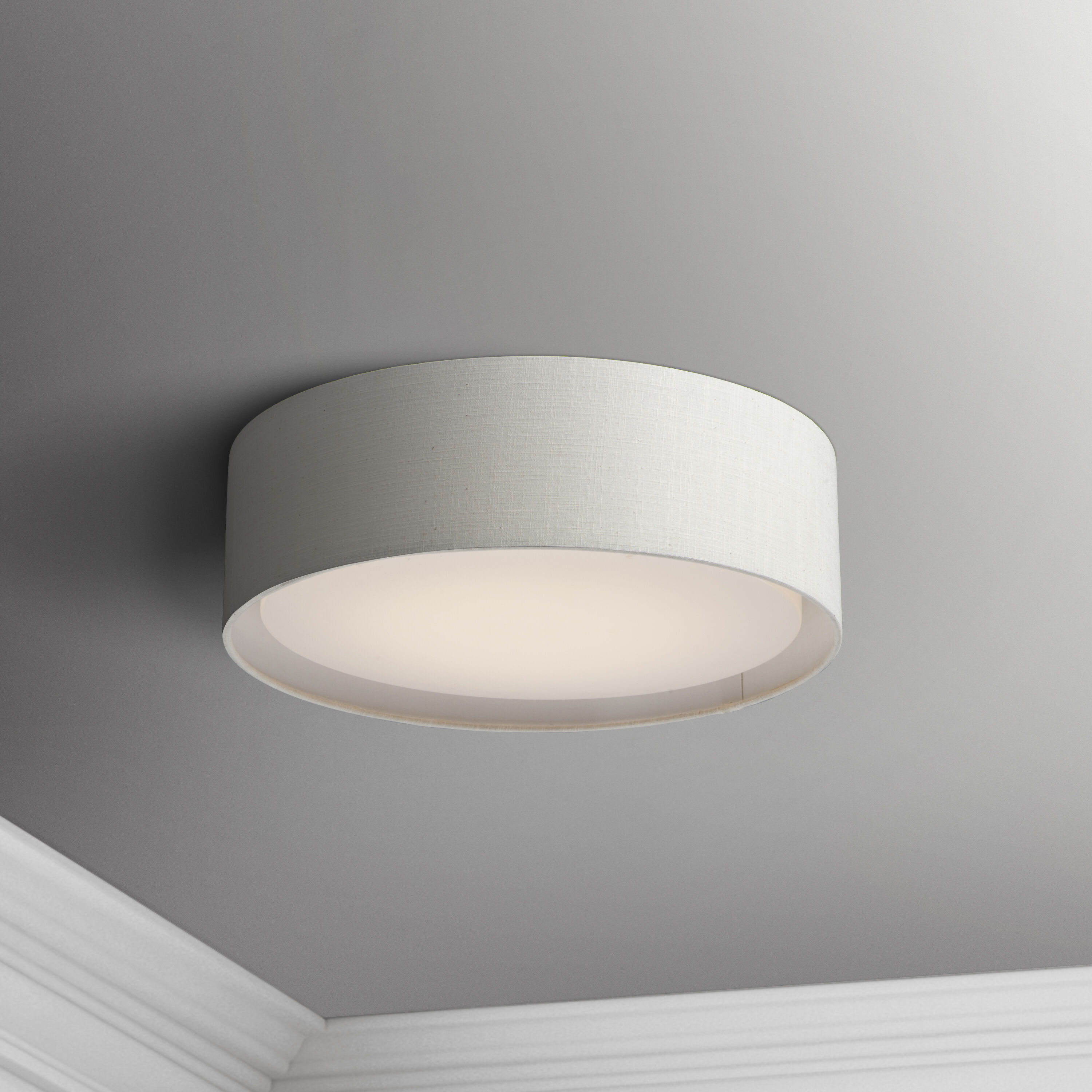 Prime LED 16 inch Flush Mount Ceiling Light in Oatmeal Linen