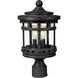 Santa Barbara DC 3 Light 18.5 inch Sienna Outdoor Pole/Post Mount