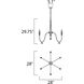 Claymore 6 Light 28 inch Claystone and Gold Leaf Chandelier Ceiling Light