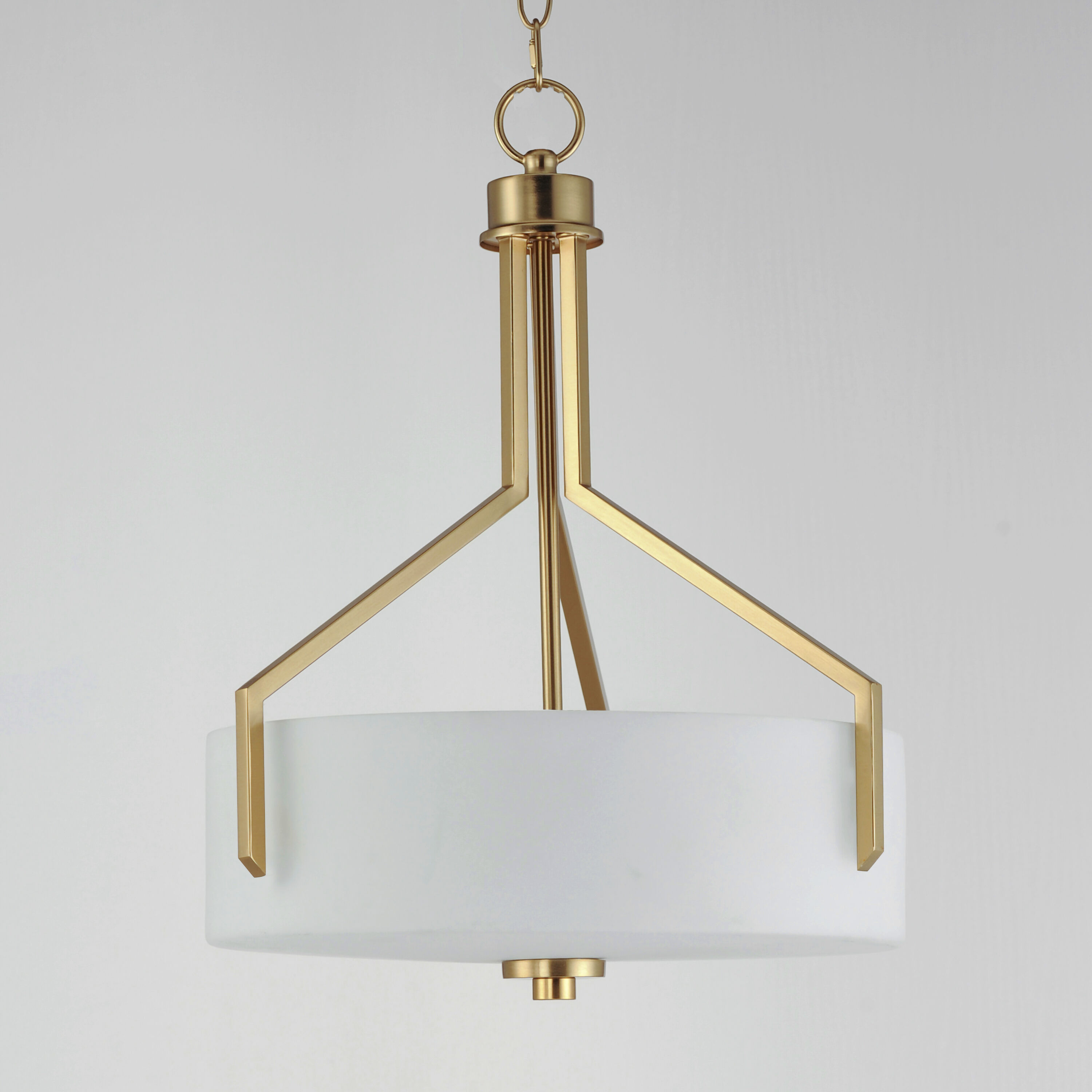 Dart 3 Light 16.75 inch Satin Brass Entry Foyer Pendant Ceiling Light
