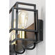 Liner 3 Light 21.25 inch Black and Satin Brass Bath Vanity Wall Light