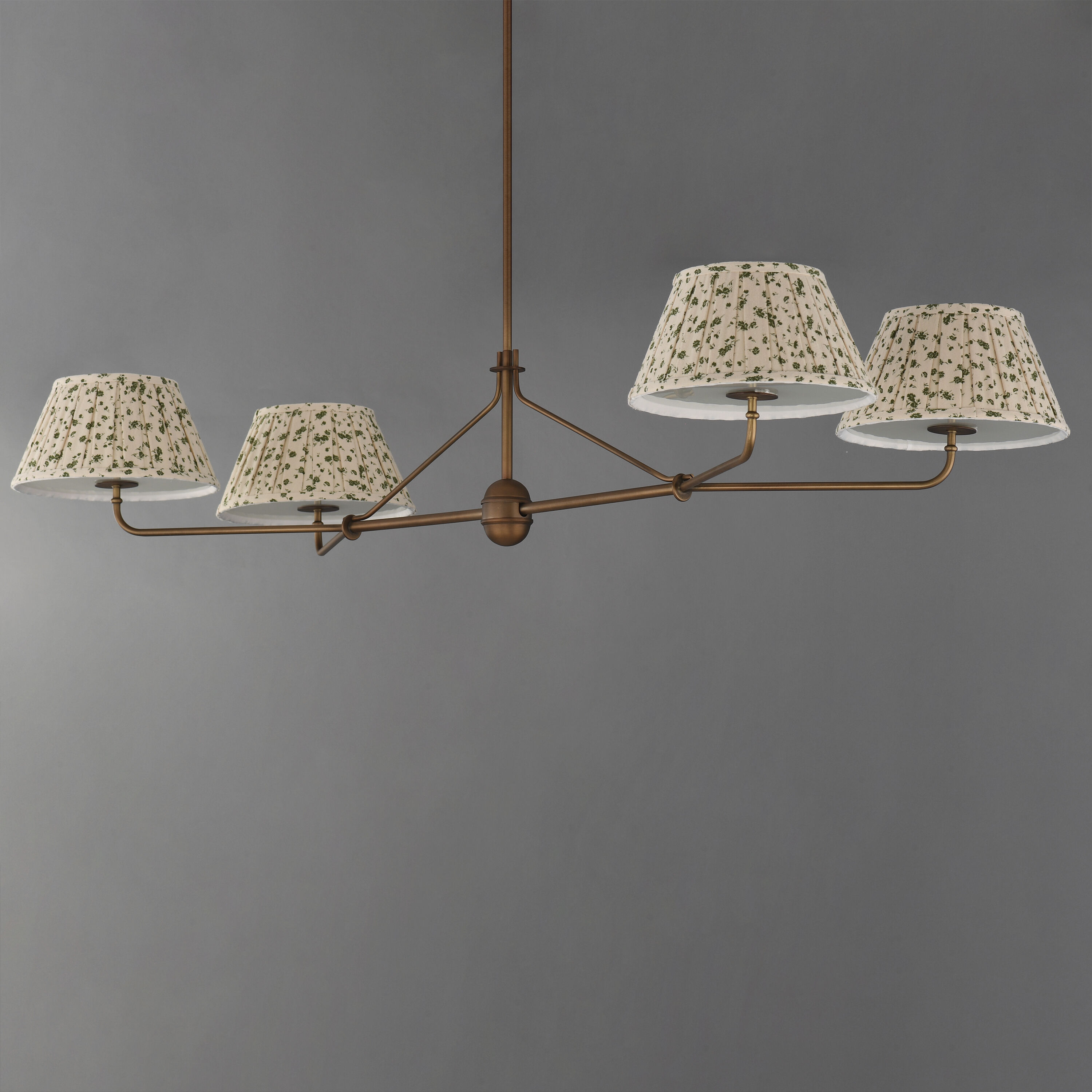 Dunbridge 4 Light 62 inch Weathered Brass Linear Pendant Ceiling Light
