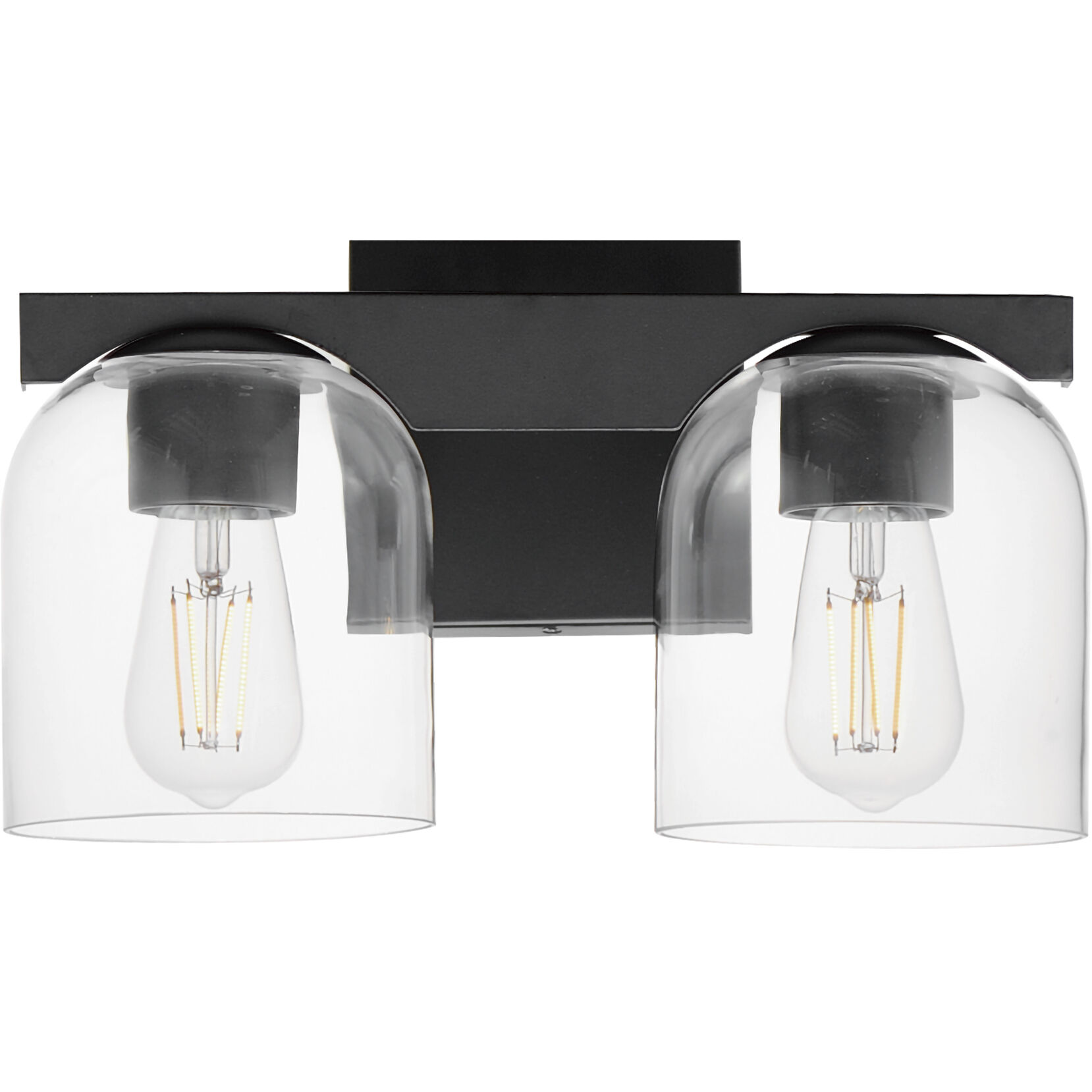 Scoop 2 Light 13.5 inch Black Bath Vanity Wall Light in Clear