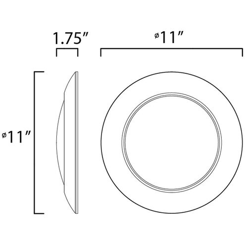 Diverse LED 11 inch Black Flush Mount Ceiling Light